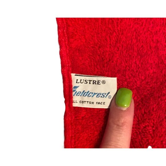 Set of 2 Vintage Fieldcrest Christmas Hand Towels Set Red Trees Holiday Decor - Picture 7 of 7